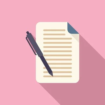 Memo writing icon flat vector. Text message Stock Illustration