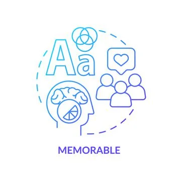 Memorable blue gradient concept icon Stock Illustration