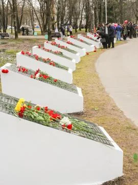 Memorable plates along the semicircular path. Foto stock