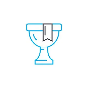 Memorable reward vector thin line stroke icon. Memorable reward outline Stock Illustration