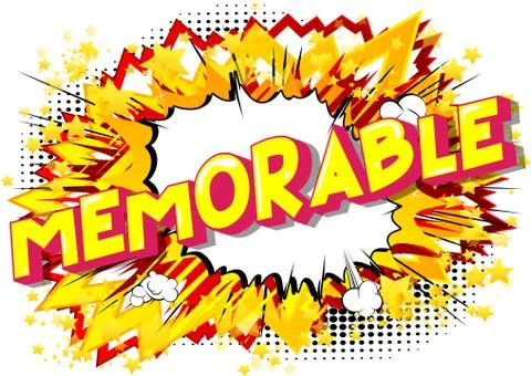 Memorable - Vector illustrated comic book style phrase on abstract background イラスト素材