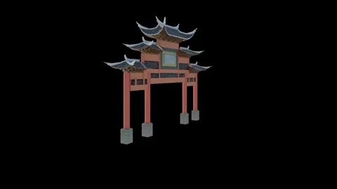 Memorial archway 3D animation 動画素材 241970026