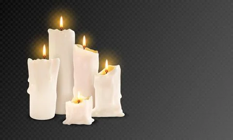 Memorial candle. 3D wax object for fire ceremony. White spa or holiday Stock Illustration