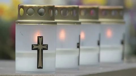 Memorial candles Video stock 11825176