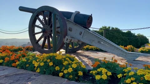Memorial Cannon on display outside Union Buildings. Stock Footage 169461349