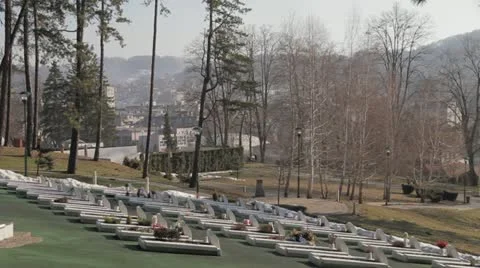 Memorial Cementery Tuzla 5 Stock Footage 11630367