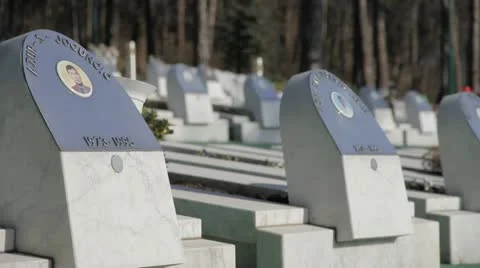 Memorial Cementery Tuzla Stock Footage 11630348