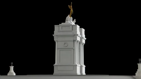 Memorial Circle Arch, conceptual neoclassical monument, Trump Arch DC Video stock 332528027