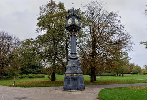 The Memorial Clock in Albert Park, Middlesbrough, UK Stockfoto's