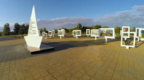 Memorial complex in Belarus, concentraition camp Stock Footage 62851329