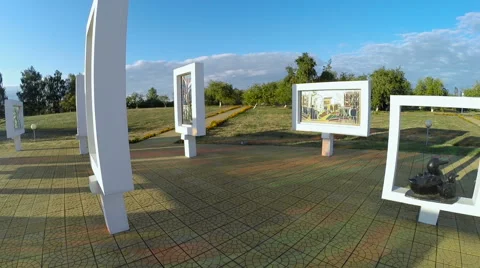 Memorial complex in Belarus, concentraition camp for kids Stock Footage 62851425