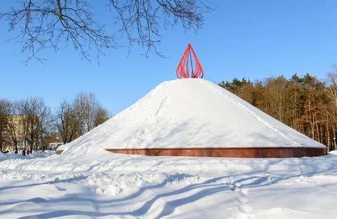 Memorial complex "Mound of Glory" in Gomel. Winter. Belarus Photos