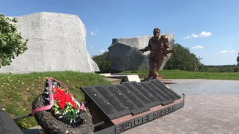 The memorial complex "Proryv". Belaru Stock Footage 120743903