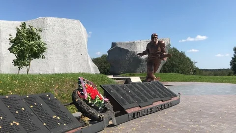 The memorial complex "Proryv". Belarus Stock Footage 120744005