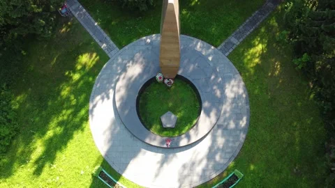 Memorial complex at the site of the death of Yuri Alekseevich Gagarin Stock Footage 219349115