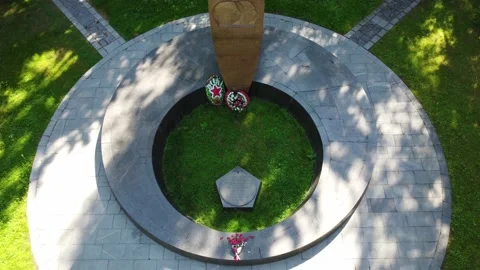 Memorial complex at the site of the death of Yuri Alekseevich Gagarin Stock Footage 220721968