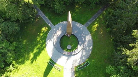 Memorial complex at the site of the death of Yuri Alekseevich Gagarin Stock Footage 220722542