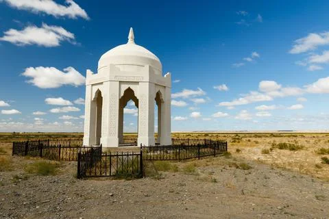 Memorial complex in the steppe. Arystan bap Stock Photos