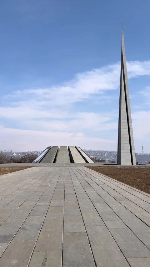Memorial complex in Yerevan dedicated to victims of Armenian genocide Stock Footage 304762366