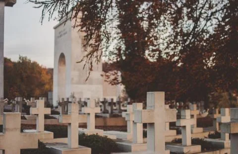 Memorial with crosses Stock Photos