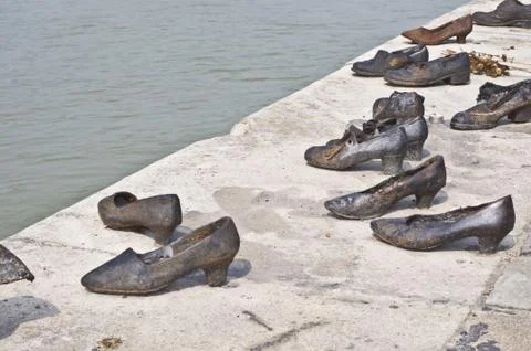 Memorial at the Danube Stock Photos