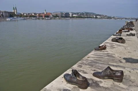 Memorial at the Danube Stock Photos