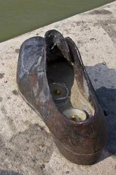 Memorial at the Danube Stock Photos