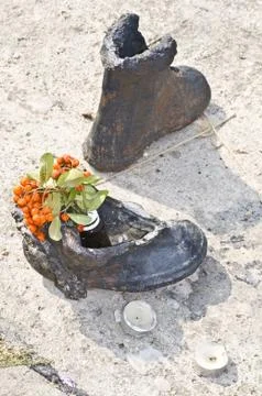Memorial at the Danube Stock Photos
