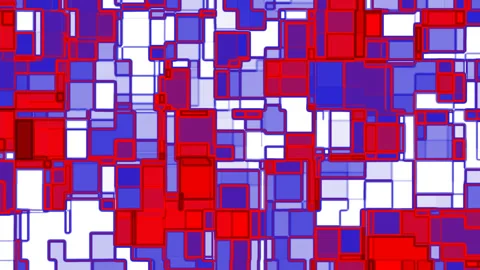 Memorial day abstract image with red and blue squares representing patriotism. Video stock 311075336