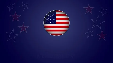 Memorial day animation with USA flag. Motion template Stock Footage 129756330
