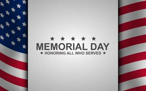 Memorial Day Background Design. Honoring All Who Served. Vector Illustration. Stock Illustration