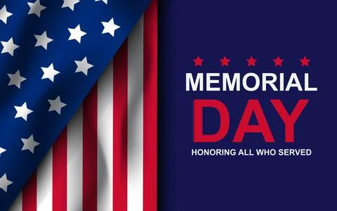 Memorial Day Background Design. Honoring All Who Served. Vector Illustration. Stock Illustration