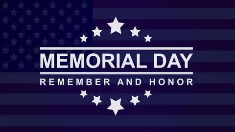 Memorial Day Background Text Design. Honoring All Who Served. Vector Illust.. Stock Illustration