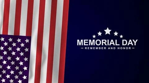 Memorial Day Background Text Design. Honoring All Who Served. Vector Illust.. Stock Illustration
