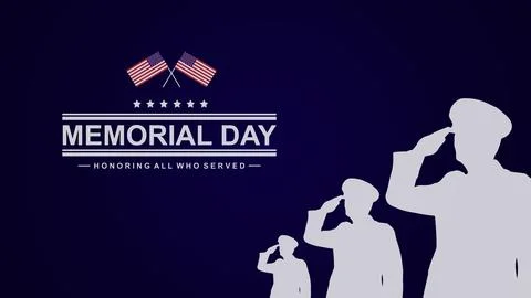 Memorial Day Background Text Design. Honoring All Who Served. Vector Illust.. Stock Illustration