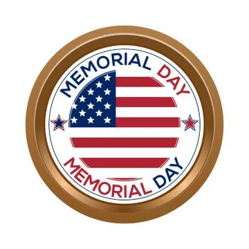 Memorial day button isolated on white background Stock Illustration
