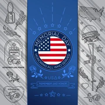 Memorial Day concept design. Remember and honor Stock Illustration