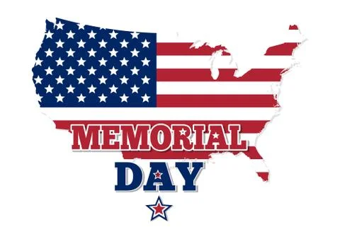 Memorial Day design. Map of the USA Stock Illustration
