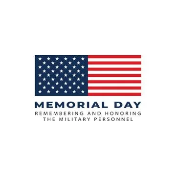 Memorial Day Flag symbol remembering the military Stock Illustration