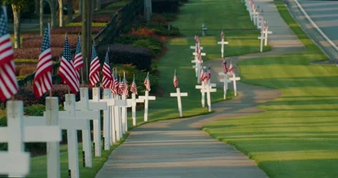 Memorial Day Flags 4K DCI Stock Footage 242553189