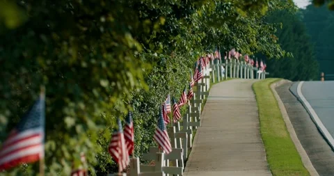 Memorial Day Flags 4K DCI Stock Footage 242553241