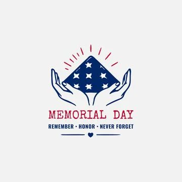 Memorial Day Folded Flag Tribute Stock Illustration