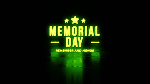 Memorial Day glitch effect cinematic title Stock Footage 301439100