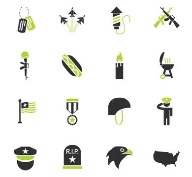 Memorial day icon set Stock Illustration
