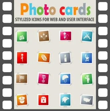 Memorial day icon set Stock Illustration