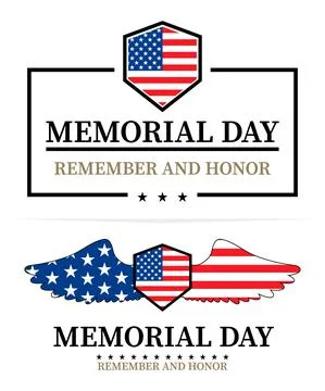 Memorial day labels, vector illustration on a white background Stock Illustration