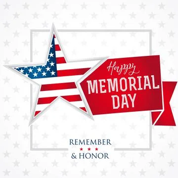 Memorial day remember &amp;amp; honor star light banner Stock Illustration