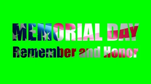Memorial day remember and honor federal holiday title Usa or America flag wav Stock Footage 129353161