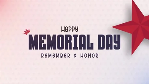 Memorial Day  Remember and honor with red star motion graphic animation 4k . Video stock 275139270