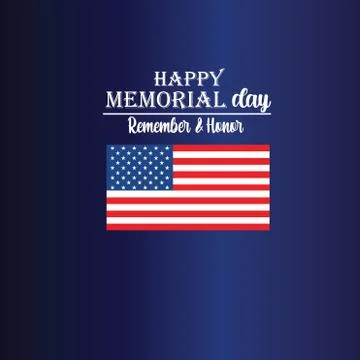 Memorial Day - Remember and honor with USA flag, Vector illustration. - Vecto Stock Illustration
